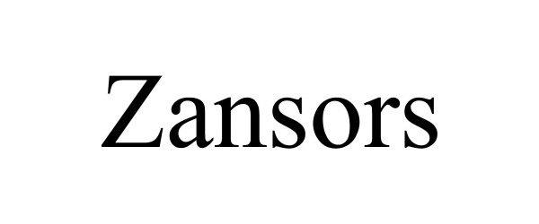 Trademark Logo ZANSORS