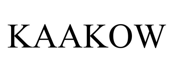 Trademark Logo KAAKOW