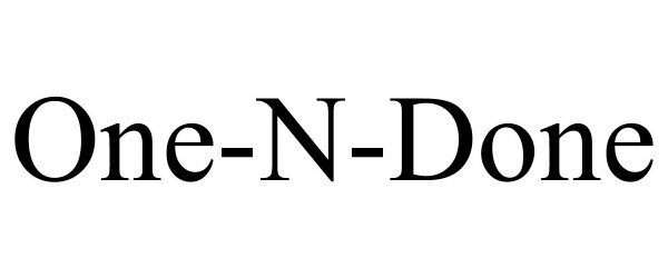 Trademark Logo ONE-N-DONE
