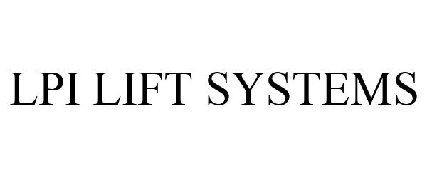  LPI LIFT SYSTEMS