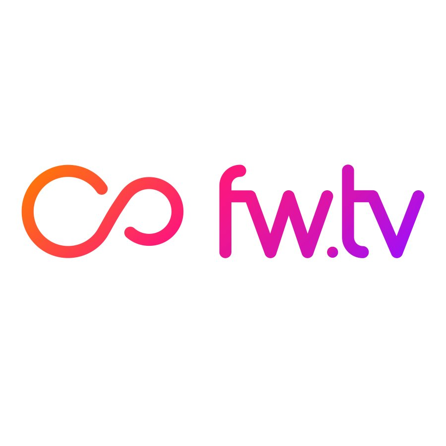  THE INFINITY SYMBOL, THE LITERAL ELEMENT &quot;FW,&quot; THE &quot;.&quot; DOT PUNCTUATION, AND THE LITERAL ELEMENT &quot;TV&quot; IN A STYLIZED FORMAT.