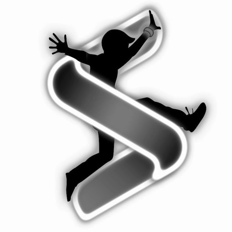  STYLIZED LETTER S WITH A SILHOUETTE OF A PERSON JUMPING INSIDE
