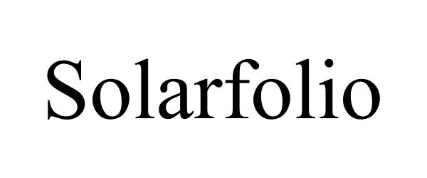 Trademark Logo SOLARFOLIO