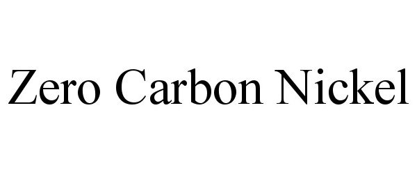 Trademark Logo ZERO CARBON NICKEL