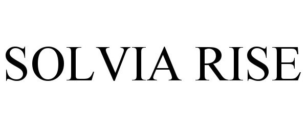 Trademark Logo SOLVIA RISE