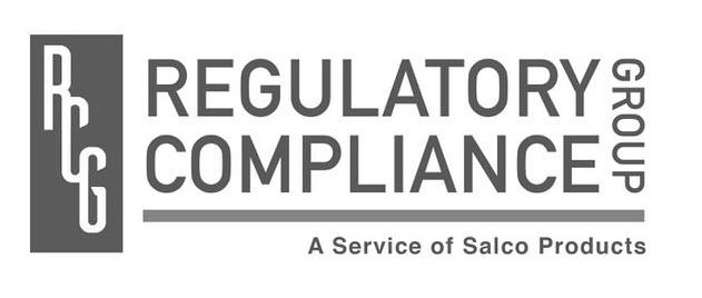 Trademark Logo RCG REGULATORY COMPLIANCE GROUP A SERVICE OF SALCO PRODUCTS