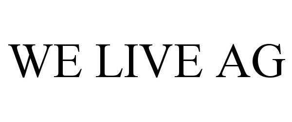 Trademark Logo WE LIVE AG