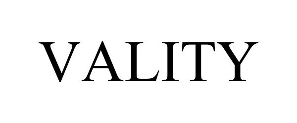 Trademark Logo VALITY