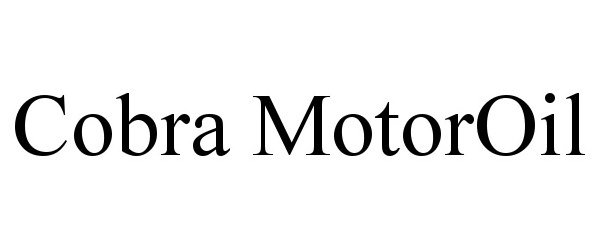 Trademark Logo COBRA MOTOROIL