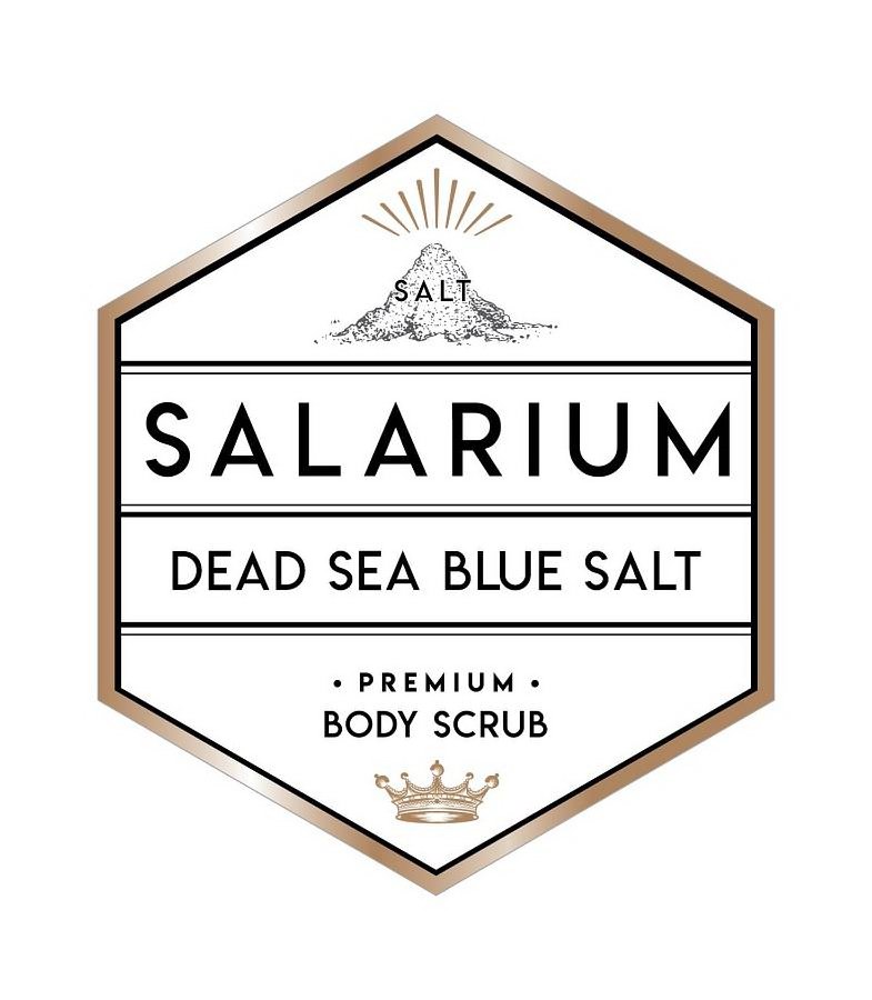 Trademark Logo SALT SALARIUM DEAD SEA BLUE SALT PREMIUM BODY SCRUB