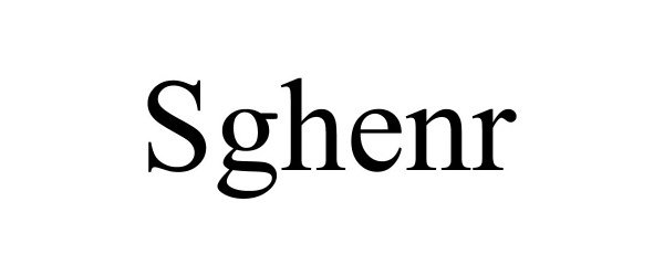 Trademark Logo SGHENR