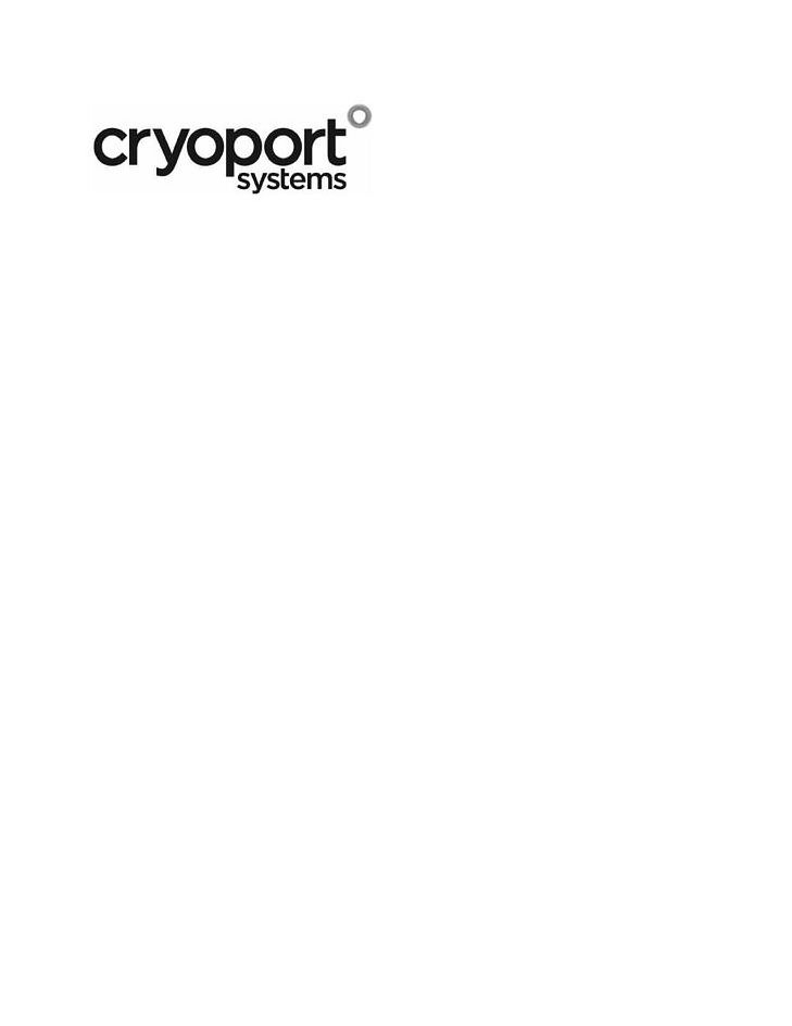  CRYOPORT SYSTEMS