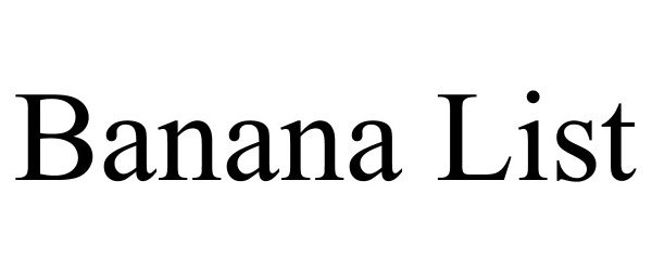 Trademark Logo BANANA LIST