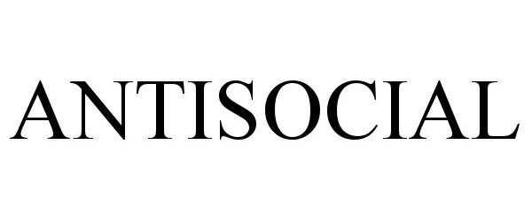 Trademark Logo ANTISOCIAL