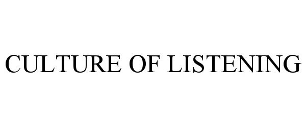 Trademark Logo CULTURE OF LISTENING