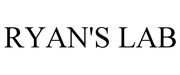 Trademark Logo RYAN'S LAB