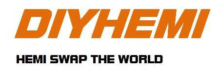  THE WORDING 'DIYHEMI' IN ORANGE AND THE WORDING 'HEMI SWAP THE WORLD' IN BLACK OR WHITE UNDERNEATH