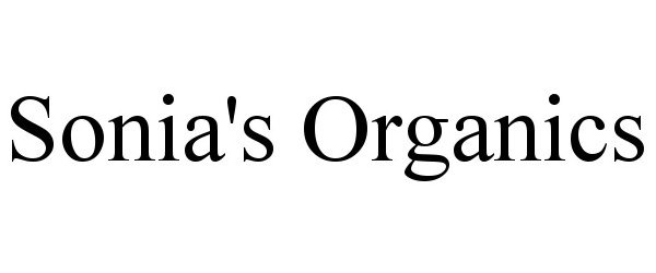 Trademark Logo SONIA'S ORGANICS