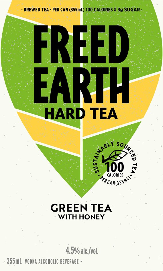  BREWED TEA PER CAN (355 ML) 100 CALORIES &amp; 3G SUGAR FREED EARTH HARD TEA GREEN TEA WITH HONEY SUSTAINABLY SOURCED TEA 100 CA