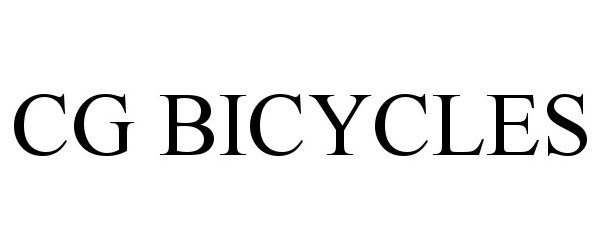 Trademark Logo CG BICYCLES