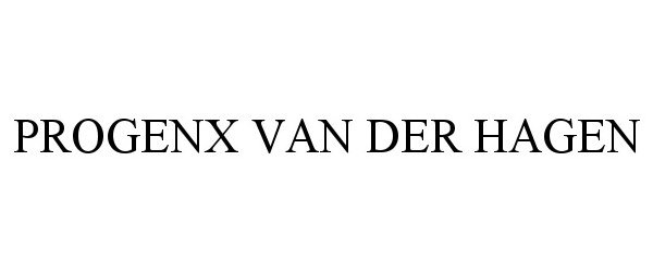 Trademark Logo PROGENX VAN DER HAGEN