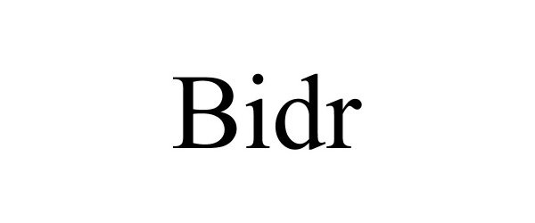 Trademark Logo BIDR