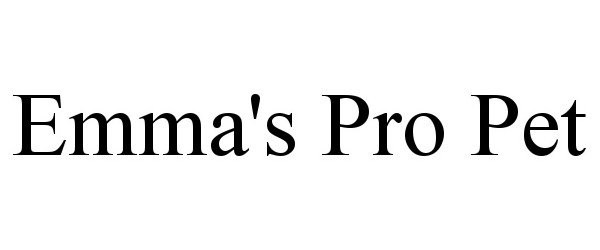 Trademark Logo EMMA'S PRO PET