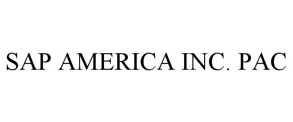 Trademark Logo SAP AMERICA INC. PAC