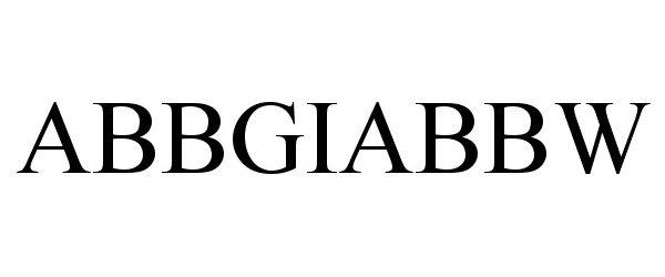 Trademark Logo ABBGIABBW