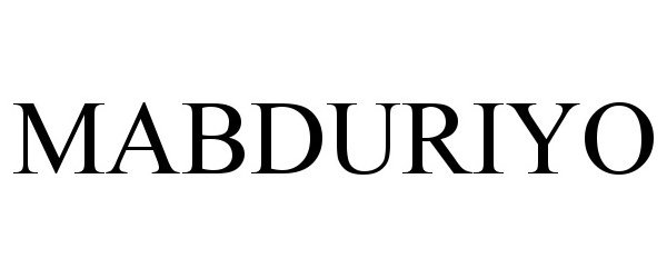 Trademark Logo MABDURIYO