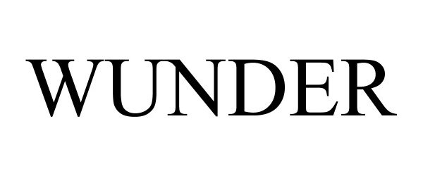 Trademark Logo WUNDER