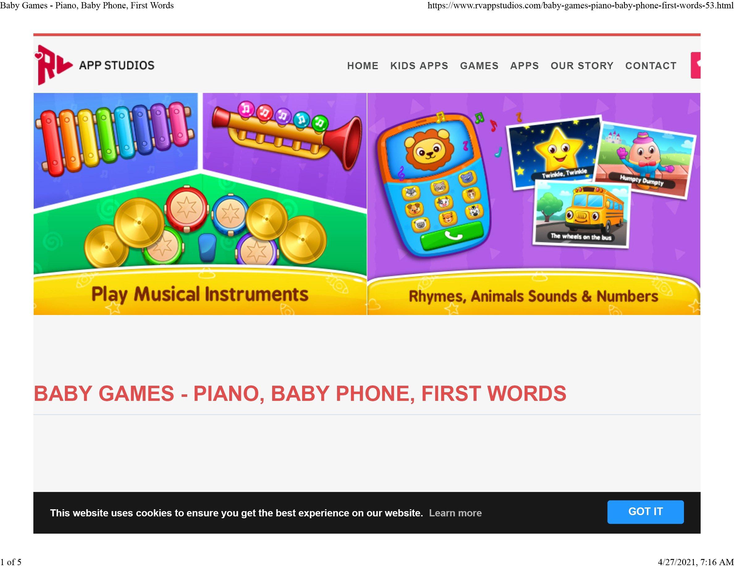 Baby Games - Piano, Baby Phone, First Words