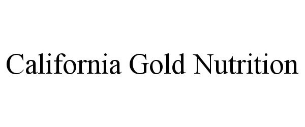 Trademark Logo CALIFORNIA GOLD NUTRITION