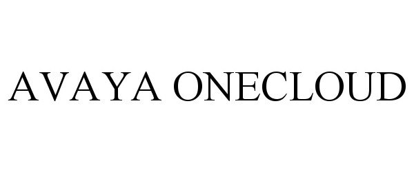 Trademark Logo AVAYA ONECLOUD