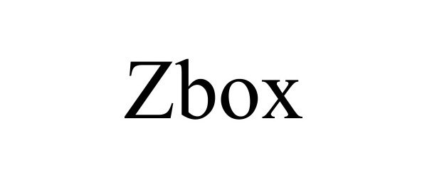 Trademark Logo ZBOX