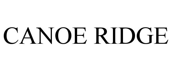 Trademark Logo CANOE RIDGE