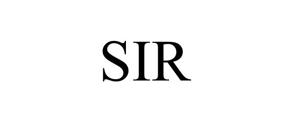 Trademark Logo SIR
