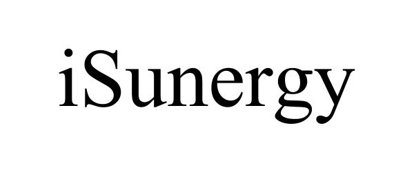Trademark Logo ISUNERGY