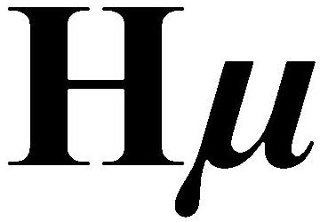  THE MARK CONSISTS OF AN UPPERCASE "H" FOLLOWED BY A LOWER CASE GREEK "MU" OR MICRON "Âµ", THUS "HÂµ".