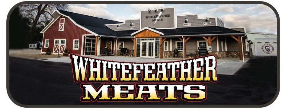 Trademark Logo WHITEFEATHER MEATS LAMB BISON BEEF PORK BEARDED BUTCHER BLEND SEASONING