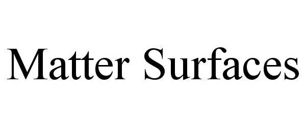  MATTER SURFACES
