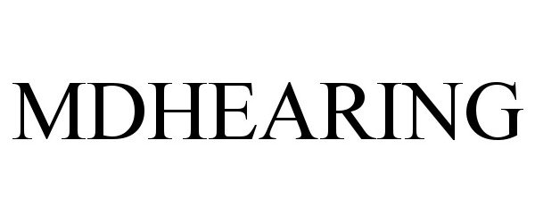 Trademark Logo MDHEARING