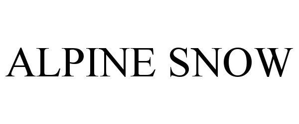 Trademark Logo ALPINE SNOW