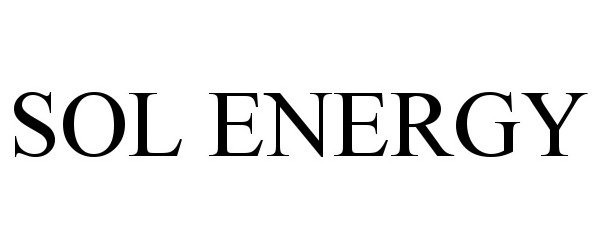 Trademark Logo SOL ENERGY