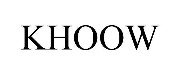 Trademark Logo KHOOW