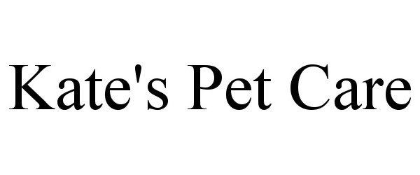 Trademark Logo KATE'S PET CARE