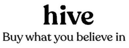 Trademark Logo HIVE BUY WHAT YOU BELIEVE IN