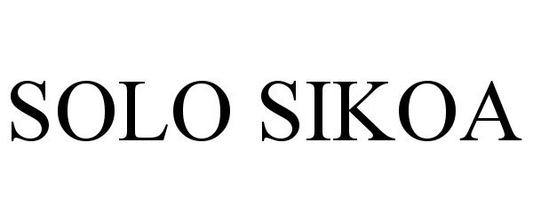 Trademark Logo SOLO SIKOA