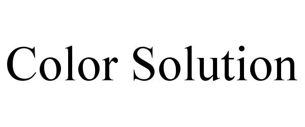 Trademark Logo COLOR SOLUTION