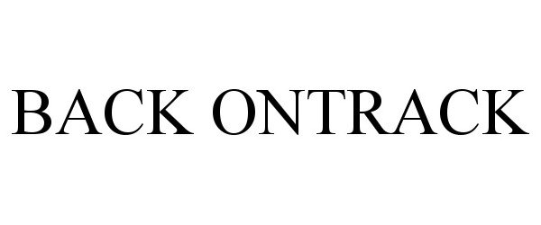 Trademark Logo BACK ONTRACK